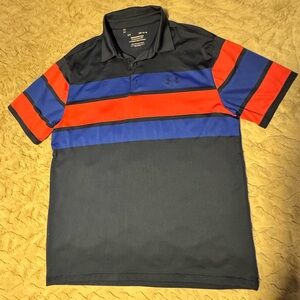 Under Armour Men's Golf Polo Shirt - Black, Blue and coral color
